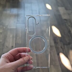 Samsung Transparent Case with Silver Magnetic Ring